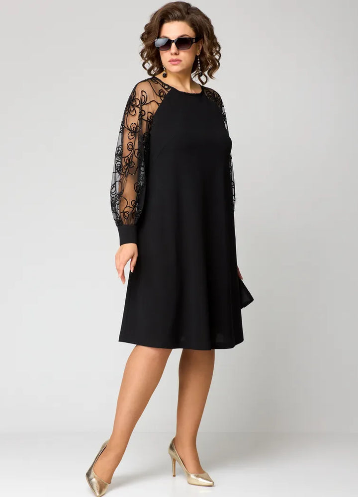 Destiney | Lace-Sleeve Dress